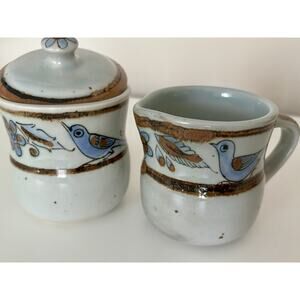 Tonala 1960’sMexican Pottery Ken Edwards El Palomar Jar Cream And Sugar Bowl Set